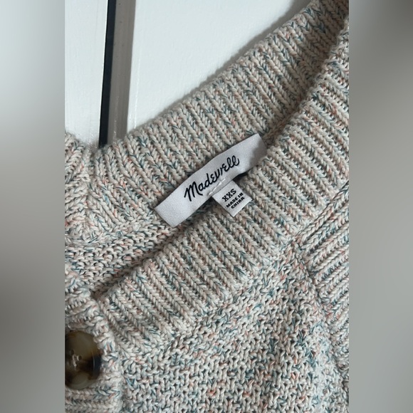 Madewell Knitted Sleeves button up sweater tank top cream Size XXS! - Picture 5 of 6